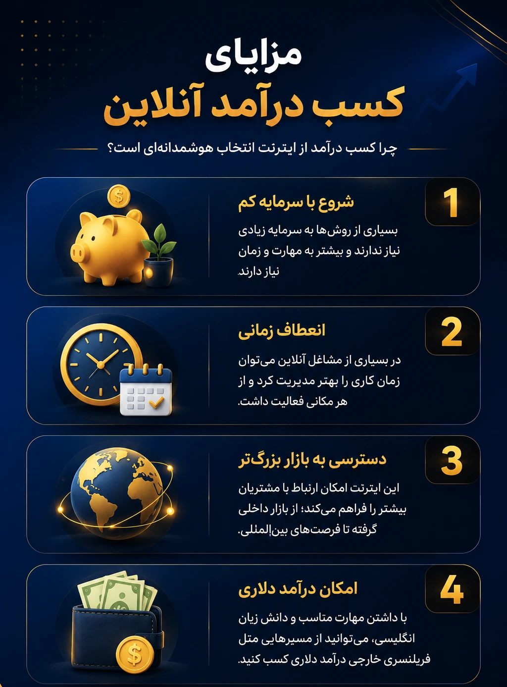 مزایای کسب درآمد آنلاین
