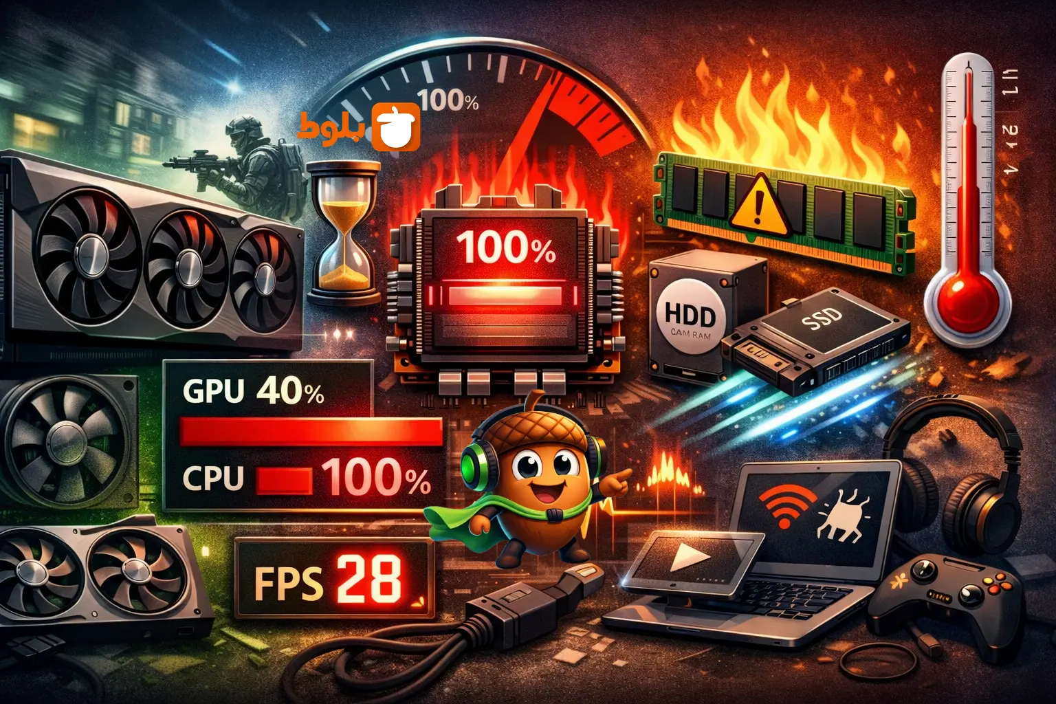 بررسی علت لگ بازی با وجود کارت گرافیک قدرتمند - بررسی در بلاگ بلوط تکنولوژی