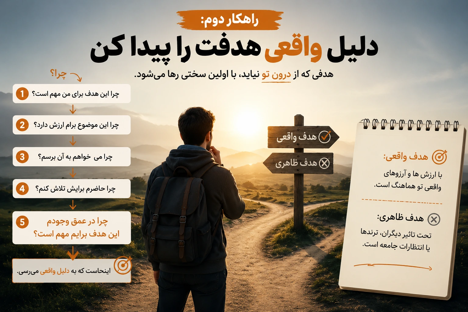 تعیین یک دلیل واقعی برای انجام هدف