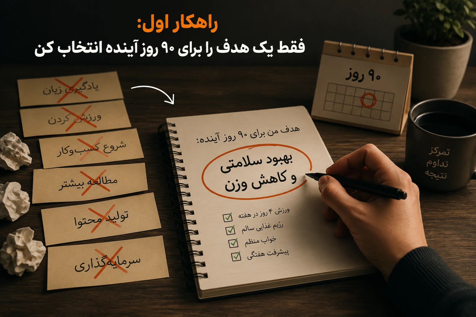 تمرکز روی یک هدف برای ۹۰ روز
