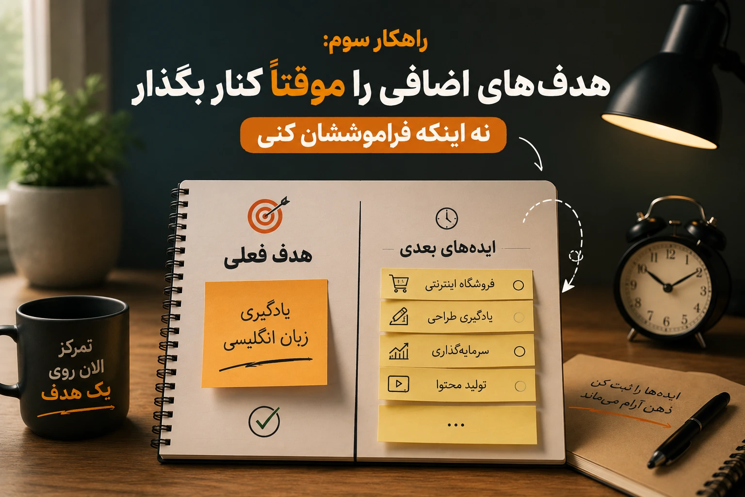 کنار گذاشتن هدف های اضافی به صورت موقت