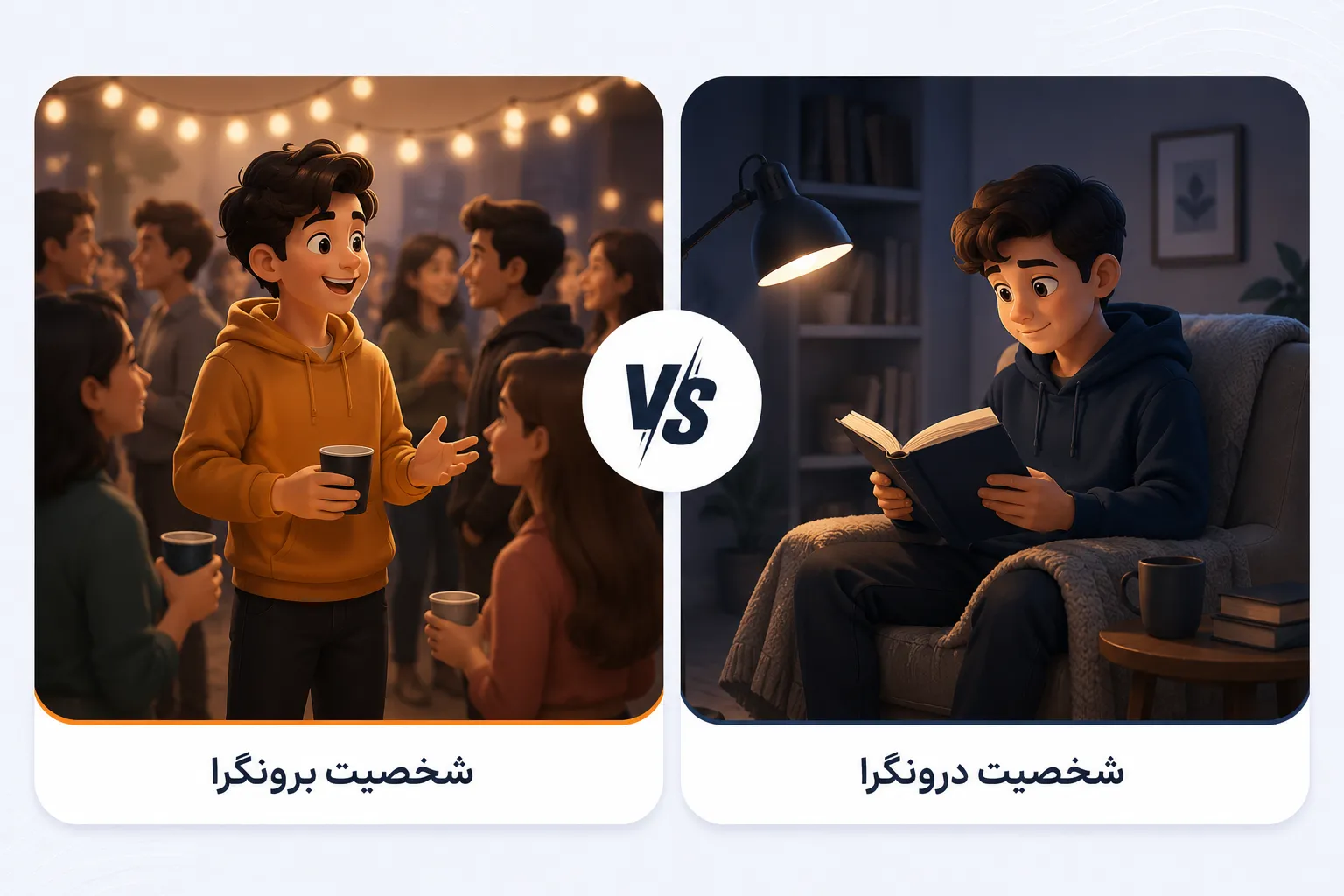 شخصیت درونگرا در مقابل شخصیت برونگرا