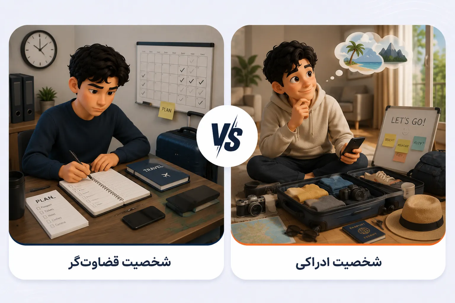 شخصیت ادراکی در مقابل شخصیت قضاوت گر