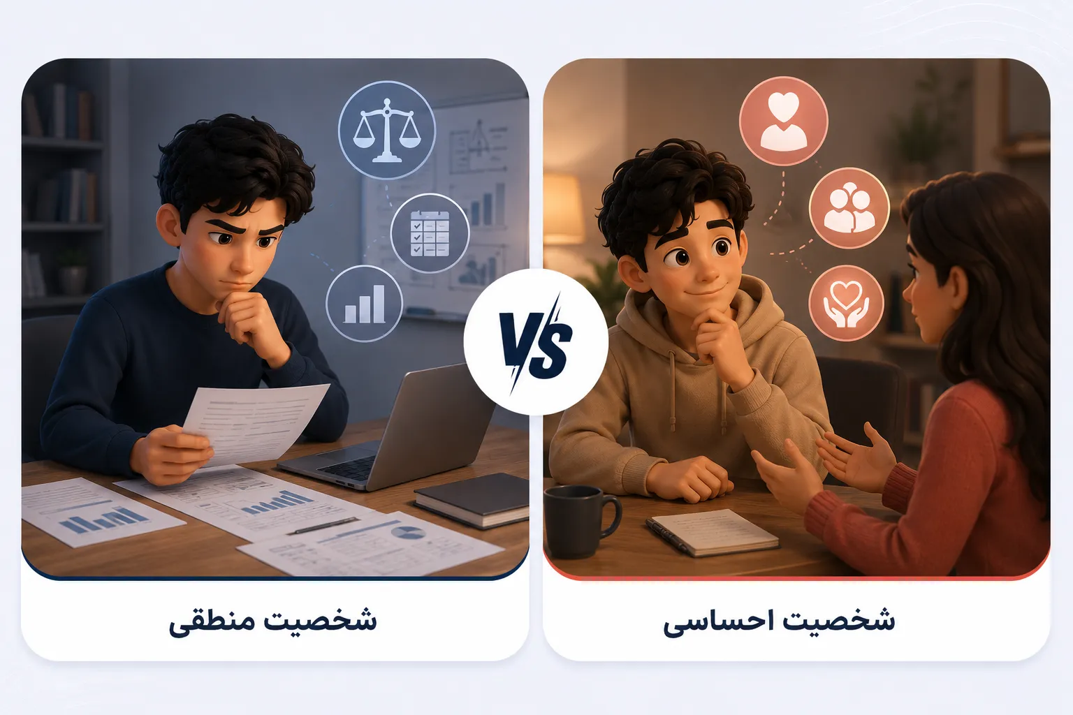 شخصیت منطقی در مقابل شخصیت احساسی