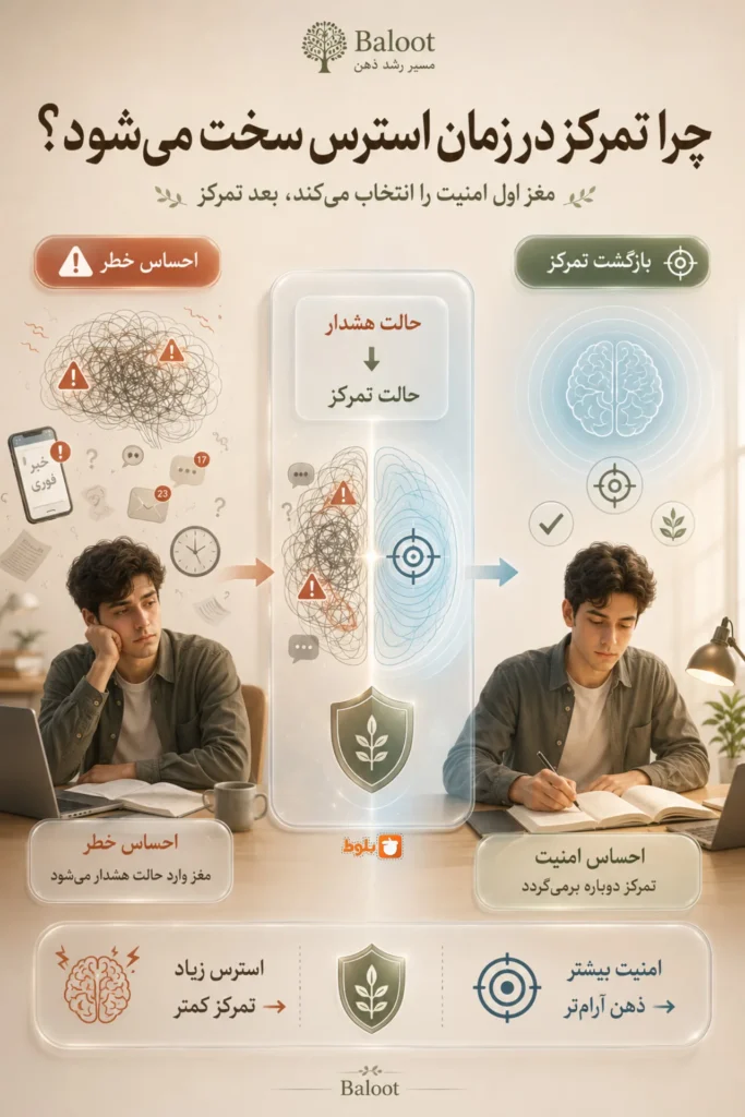 اینفوگرافی تمرکز در زمان استرس
