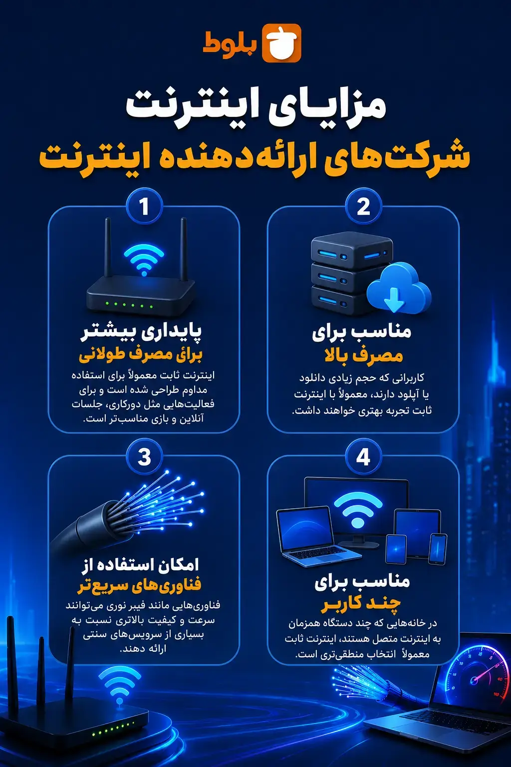 مزایای اینترنت شرکت‌های ارائه‌دهنده اینترنت
