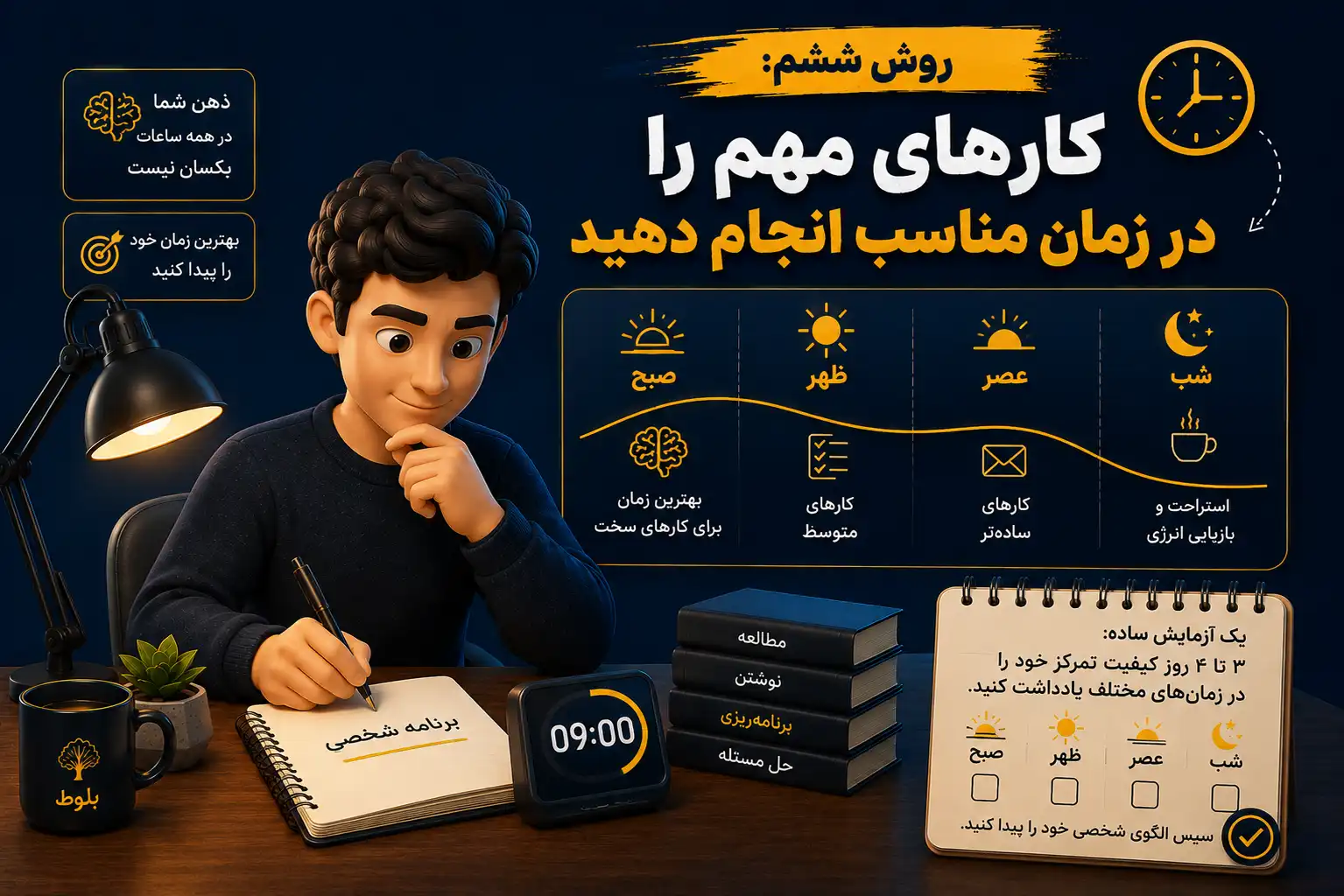 روش ششم: کارهای مهم را در زمان مناسب انجام دهید