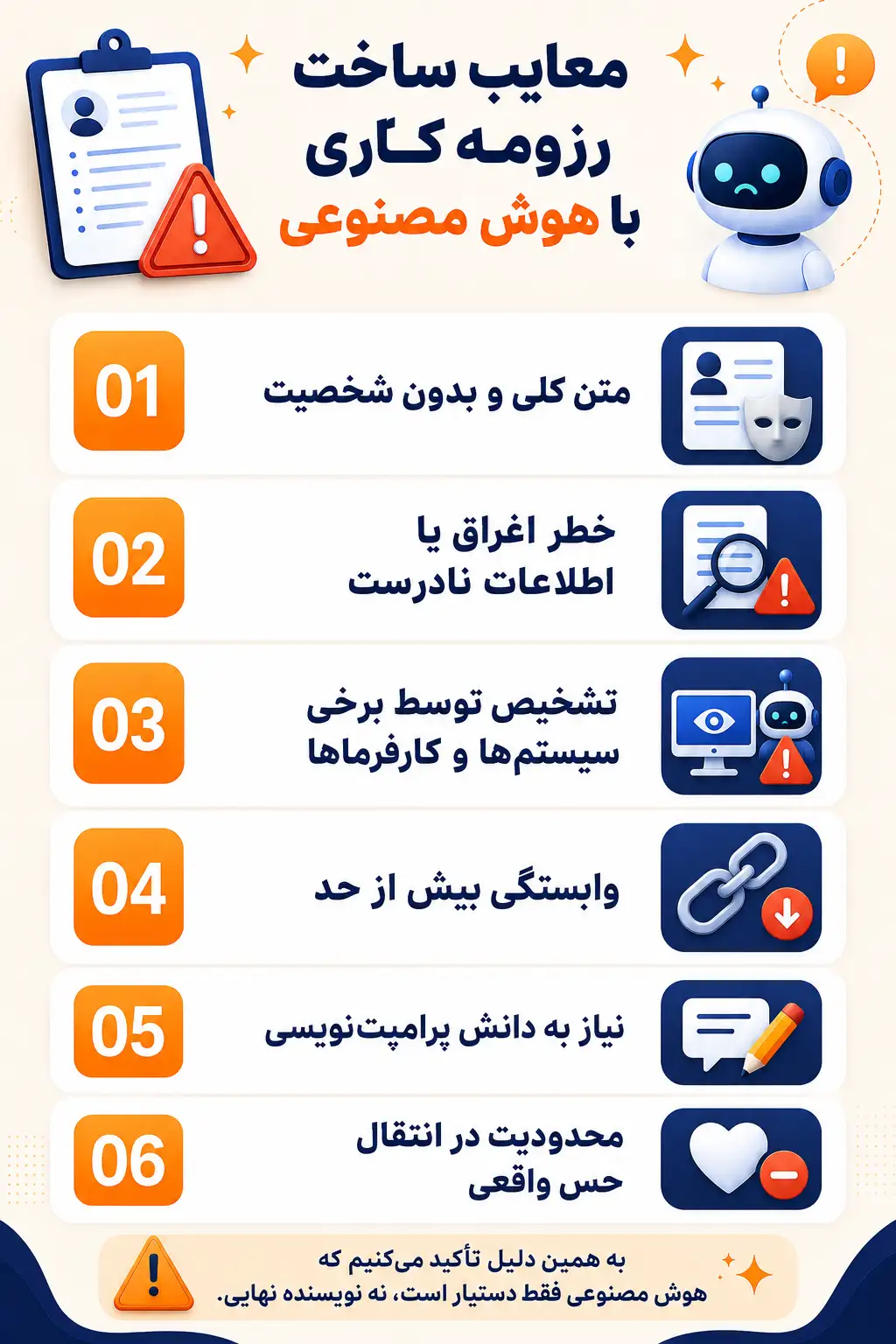 معایب ساخت رزومه کاری با هوش مصنوعی