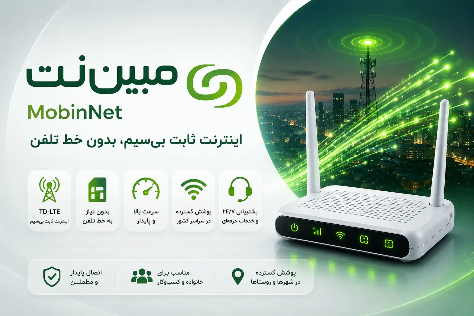 مبین‌نت؛ گزینه مناسب برای اینترنت ثابت بی‌سیم