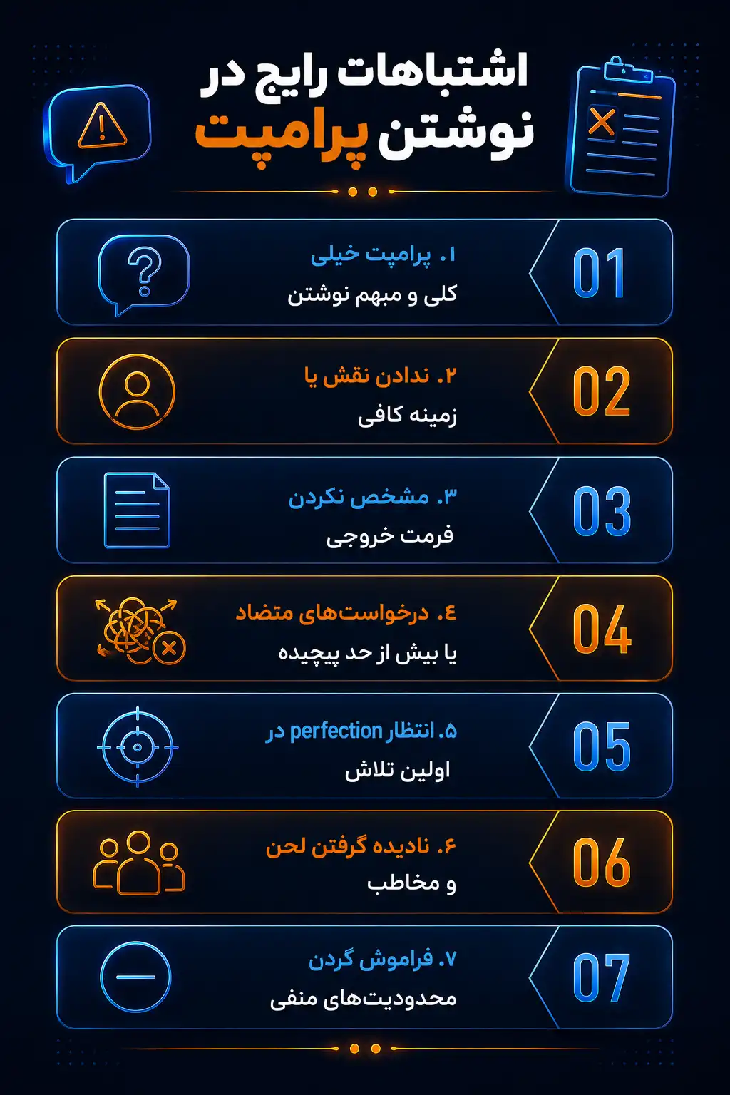 اشتباهات رایج در نوشتن پرامپت
