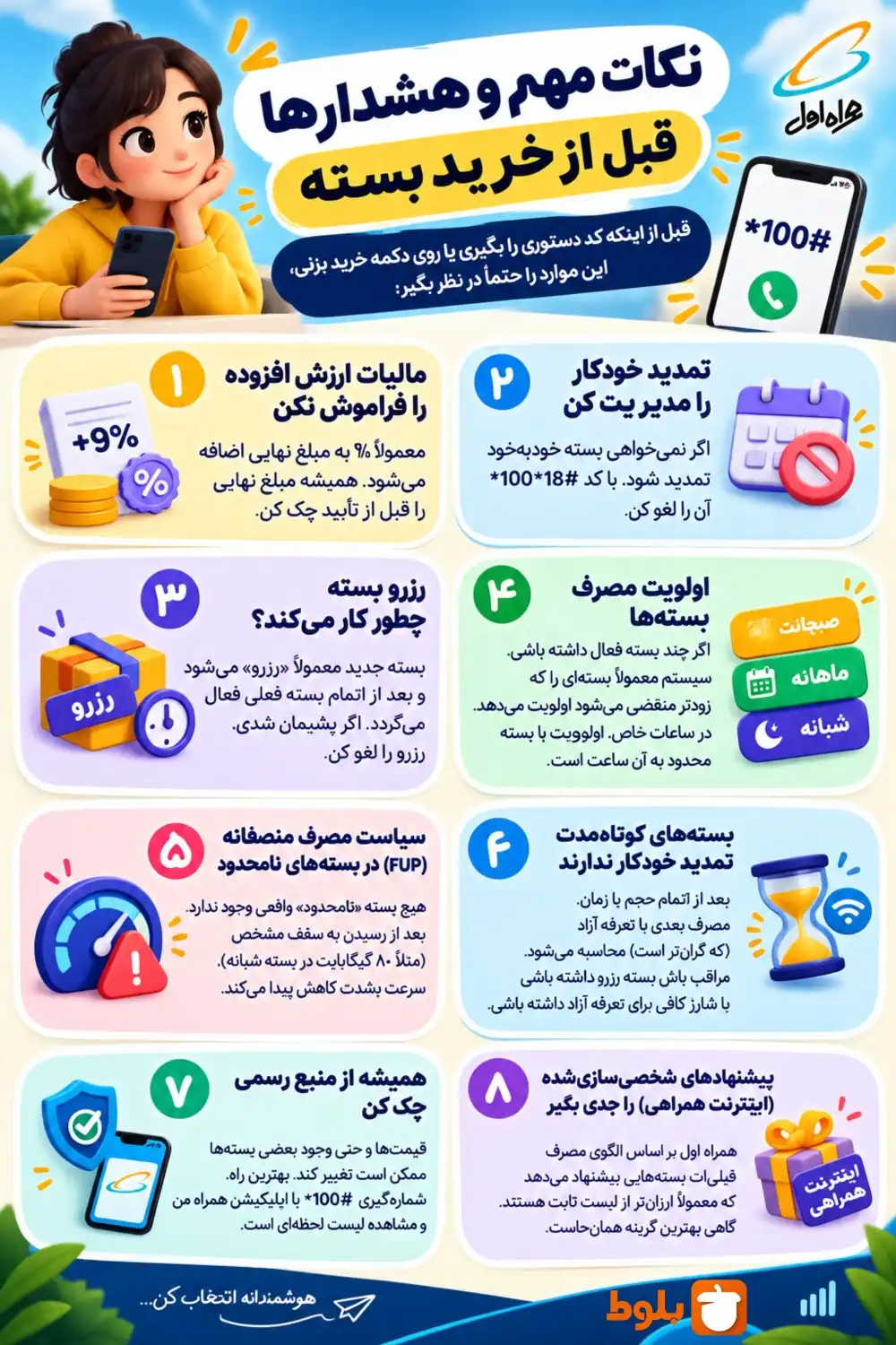 نکات مهم و هشدارها قبل از خرید بسته