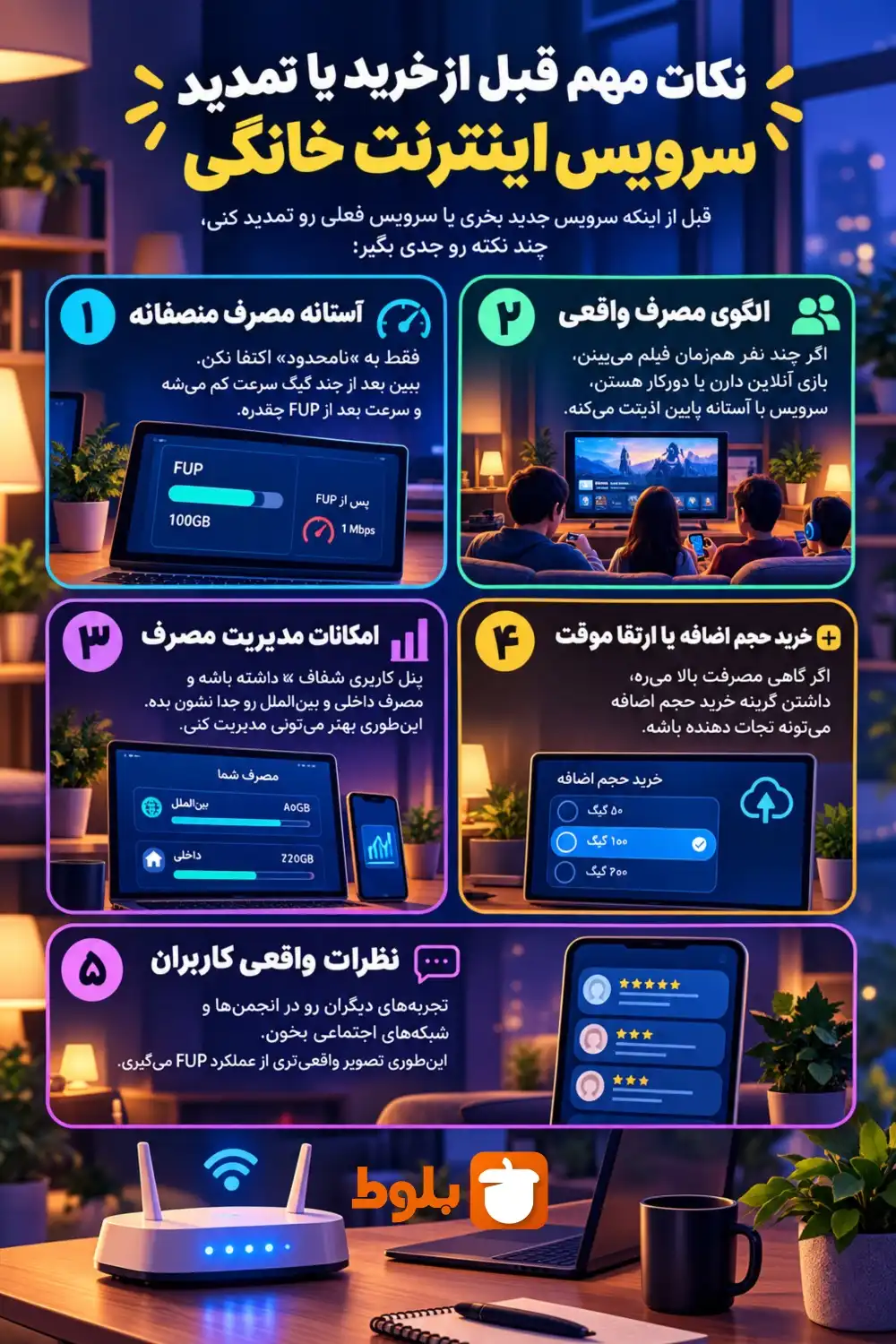 نکات مهم قبل از خرید یا تمدید سرویس اینترنت خانگی